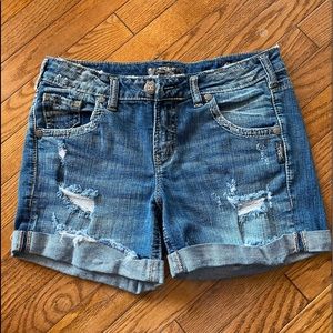 Silver boyfriend shorts